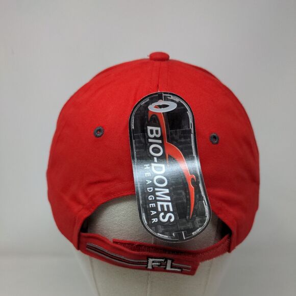 Naples Florida Strapback Hat Red OSFA Adjustable Embroidered Bio-Domes Headgear - Picture 5 of 7